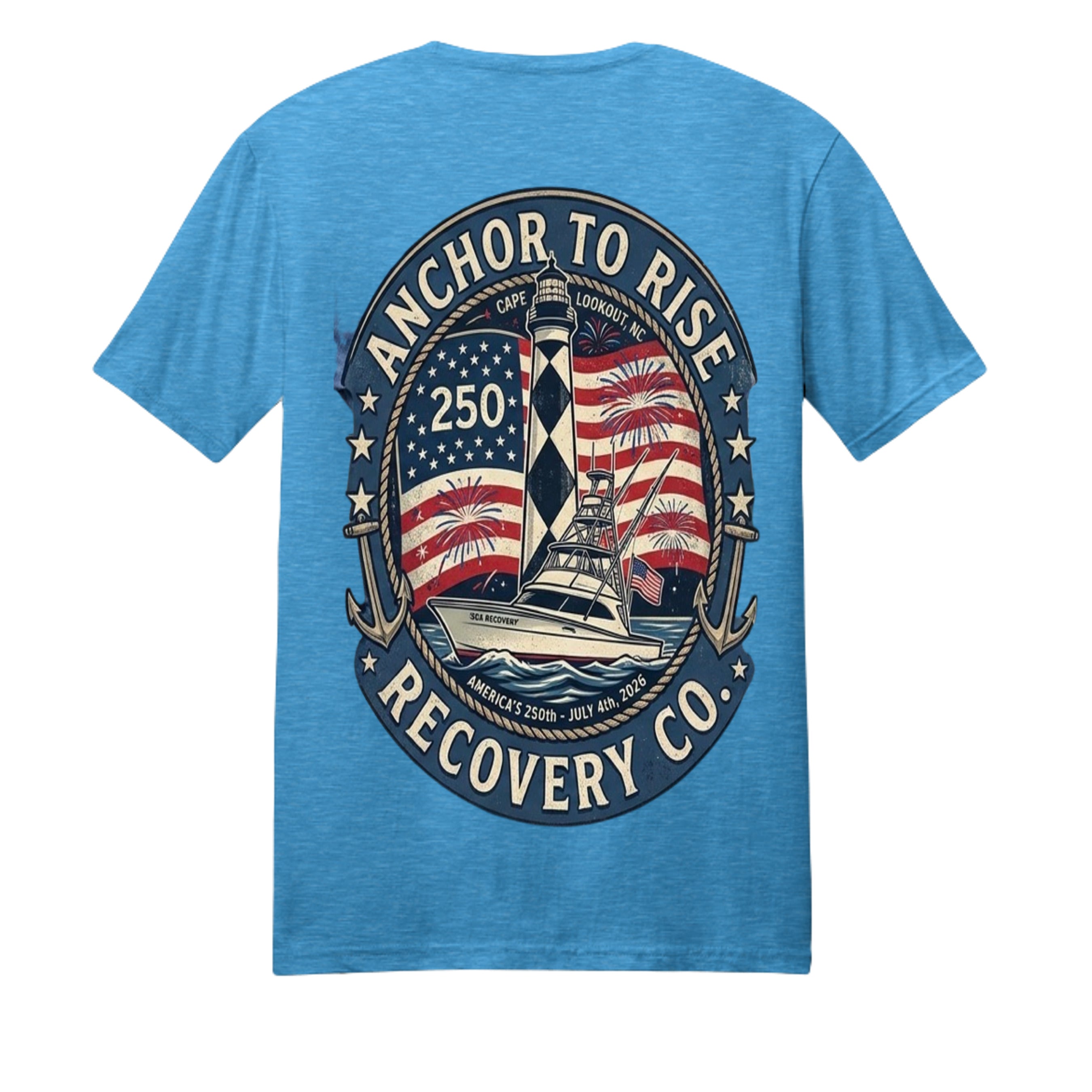 Heathered Bright Turquoise - DM108 - BACK